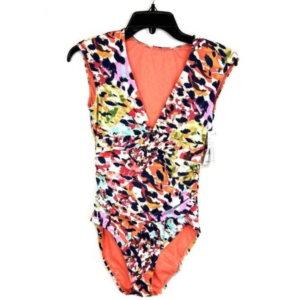 Bleu Rod Beattie Women’s Floral One Piece Swimsuit Size 4